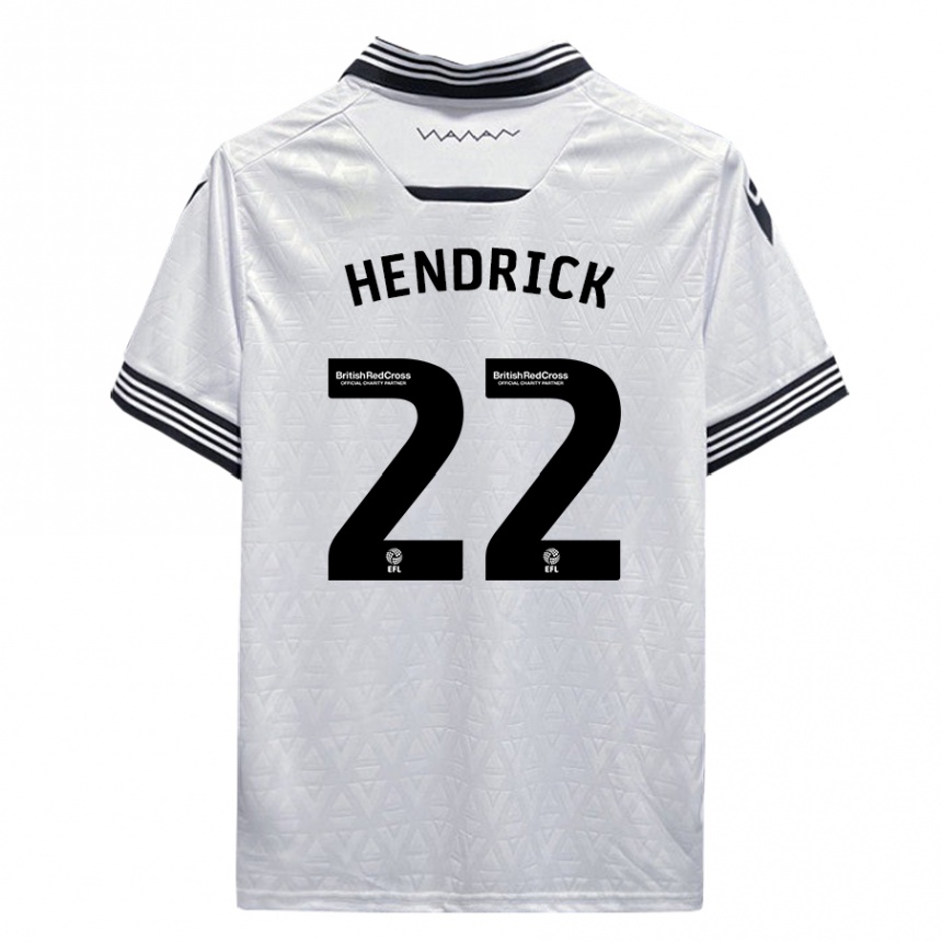 キッズフットボールジェフ・ヘンドリック#22白アウェイシャツ2023/24ジャージーユニフォーム