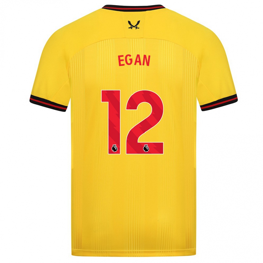 キッズフットボールジョン・イーガン#12イエローアウェイシャツ2023/24ジャージーユニフォーム
