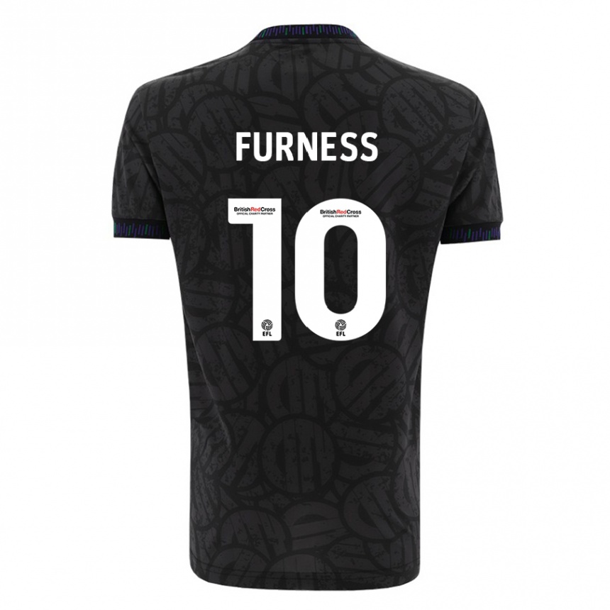 キッズフットボールレイチェル・ファーネス#10黒アウェイシャツ2023/24ジャージーユニフォーム