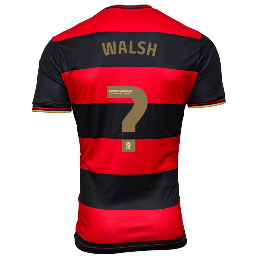 キッズフットボールジョー・ウォルシュ#0黒赤アウェイシャツ2023/24ジャージーユニフォーム
