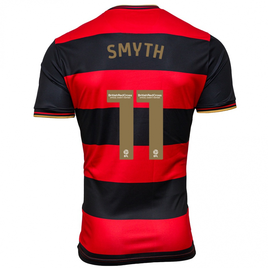 キッズフットボールポール・スミス#11黒赤アウェイシャツ2023/24ジャージーユニフォーム