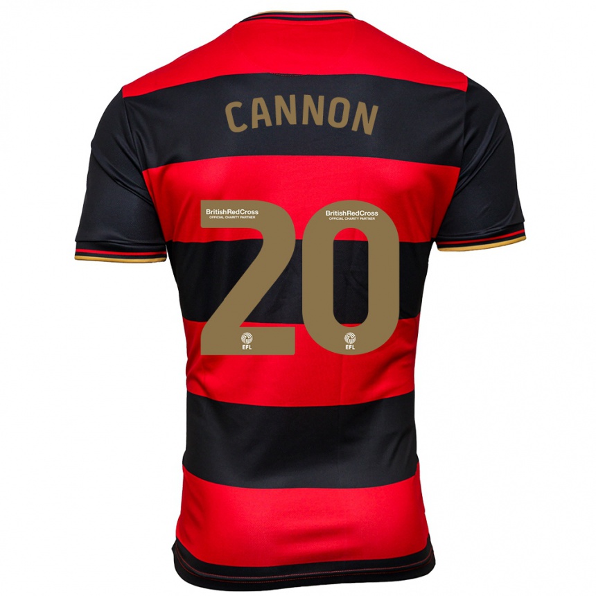 キッズフットボールレジー・キャノン#20黒赤アウェイシャツ2023/24ジャージーユニフォーム