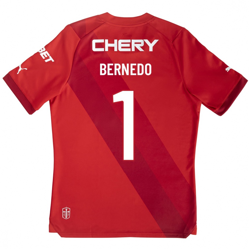 キッズフットボールビセンテ・ベルネド#1赤アウェイシャツ2023/24ジャージーユニフォーム