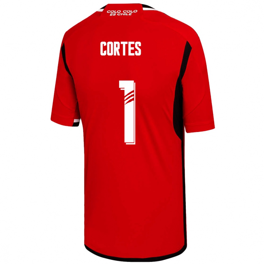 キッズフットボールブライアン・コルテス#1赤アウェイシャツ2023/24ジャージーユニフォーム