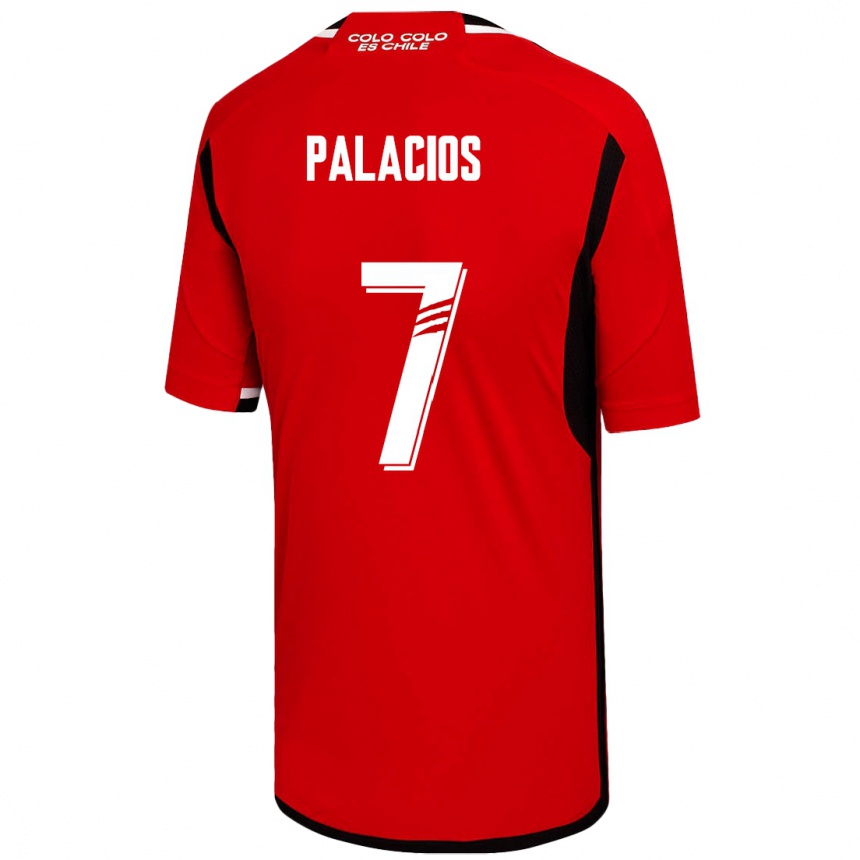 キッズフットボールカルロス・パラシオス#7赤アウェイシャツ2023/24ジャージーユニフォーム