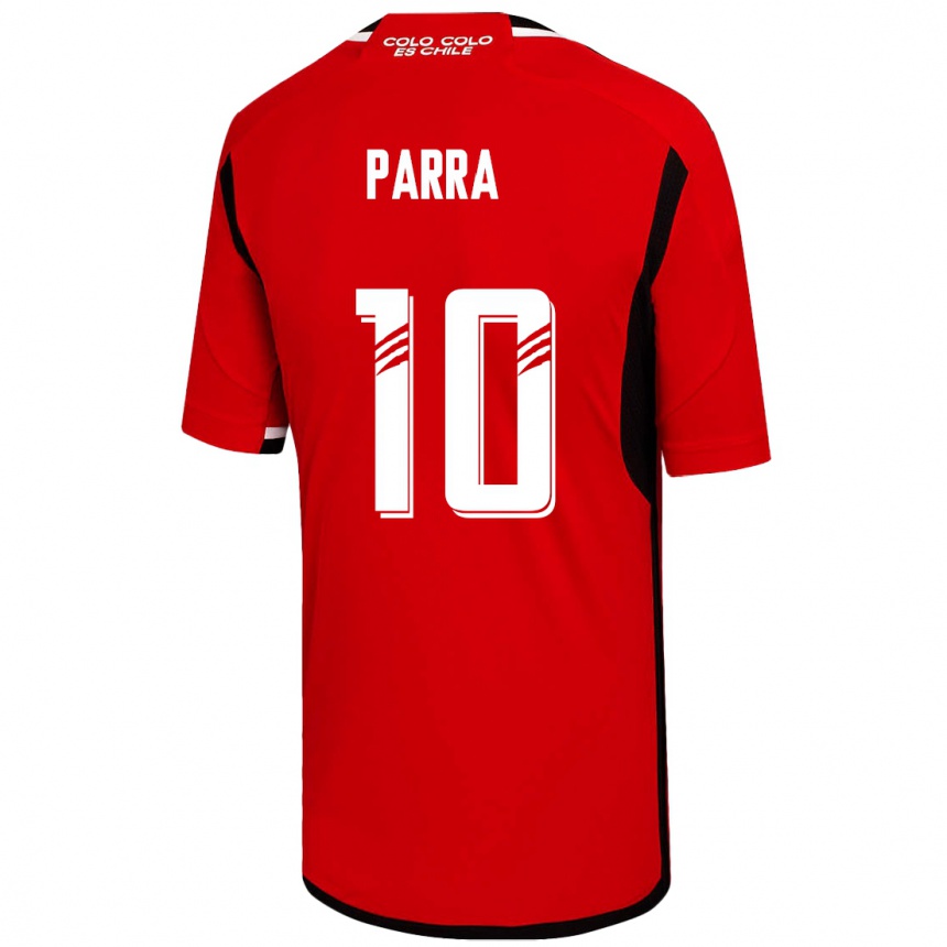 キッズフットボールパブロ・パラ#10赤アウェイシャツ2023/24ジャージーユニフォーム