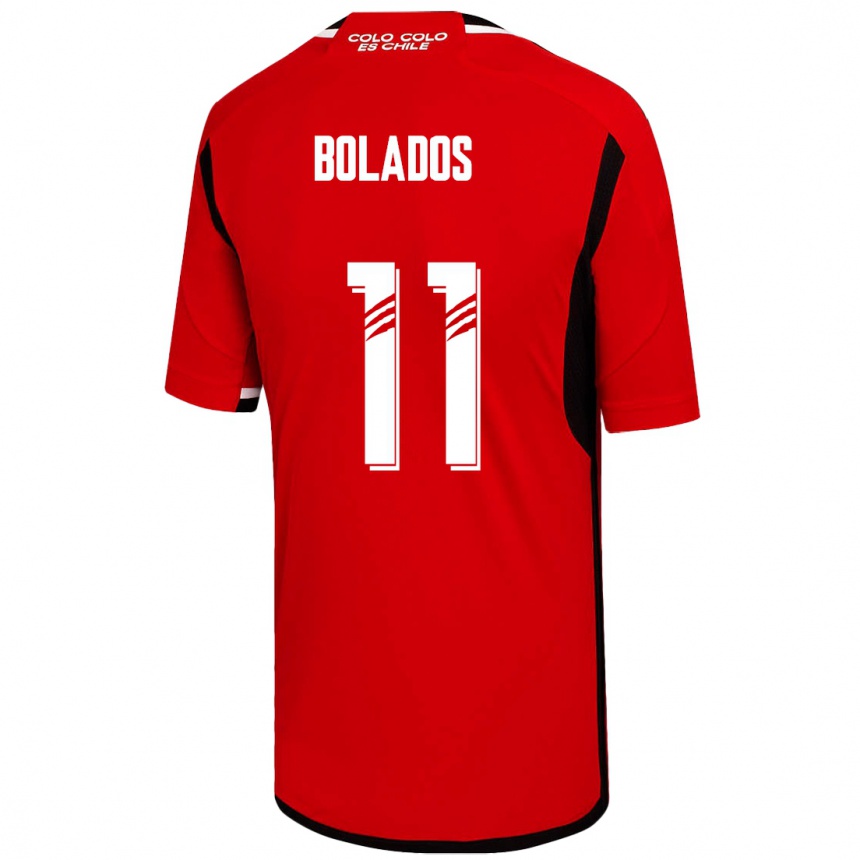 キッズフットボールマルコス・ボラドス#11赤アウェイシャツ2023/24ジャージーユニフォーム