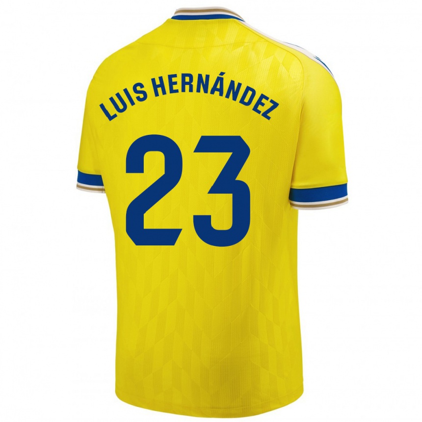 メンズフットボールルイス・エルナンデス#23イエローホームシャツ2023/24ジャージーユニフォーム