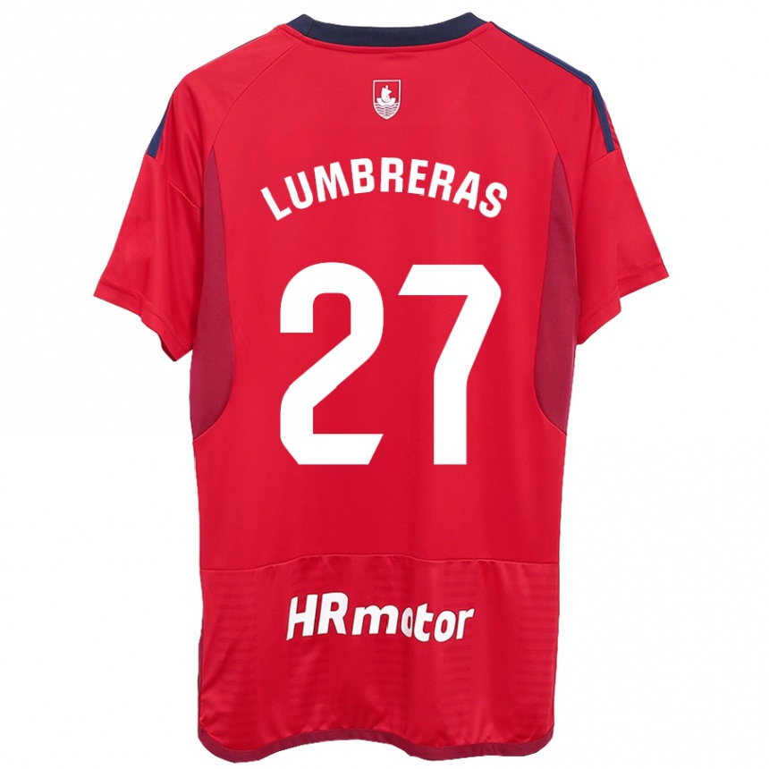 メンズフットボールカルロス・ランブラレス・ソラーノ#27赤ホームシャツ2023/24ジャージーユニフォーム