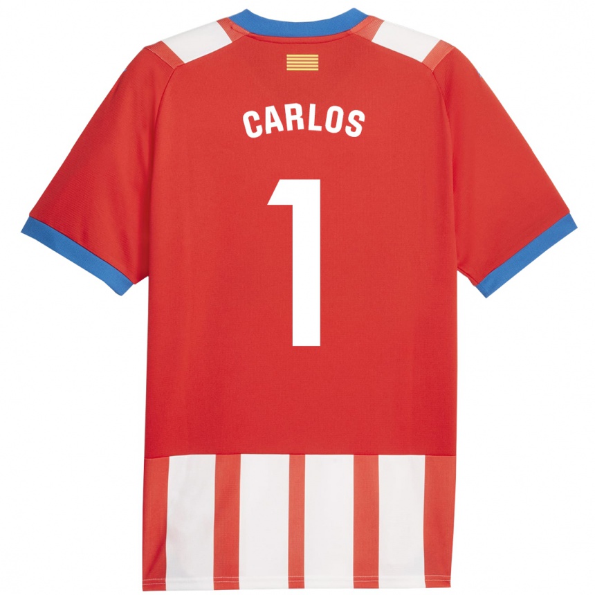 メンズフットボールフアン・カルロス#1赤白ホームシャツ2023/24ジャージーユニフォーム
