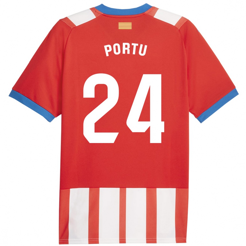 メンズフットボールクリスティアン・ポルトゥゲス・マンサネラ#24赤白ホームシャツ2023/24ジャージーユニフォーム