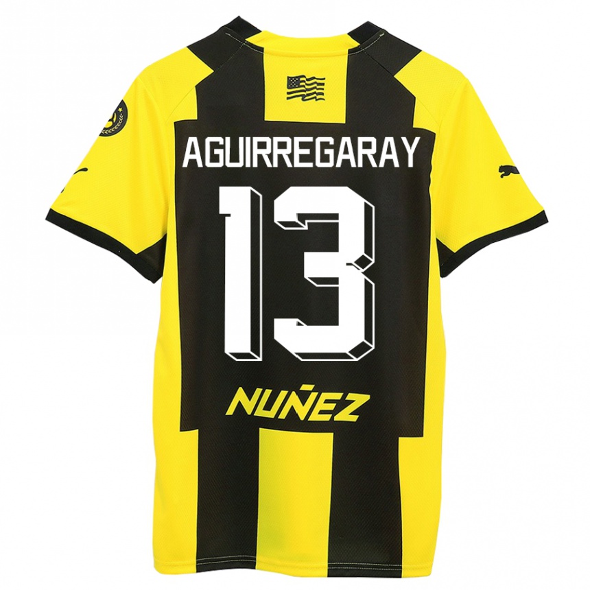 メンズフットボールマティアス・アギーレガライ#13黄 黒ホームシャツ2023/24ジャージーユニフォーム