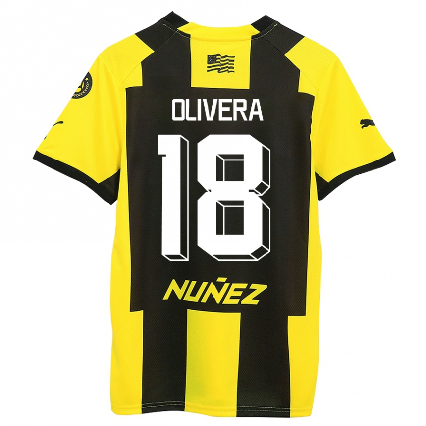 メンズフットボールマクシミリアーノ・オリベーラ#18黄 黒ホームシャツ2023/24ジャージーユニフォーム