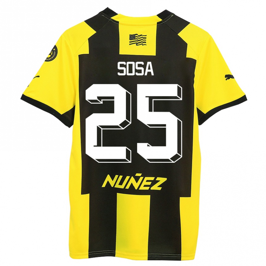 メンズフットボールイグナシオ・ソーサ#25黄 黒ホームシャツ2023/24ジャージーユニフォーム