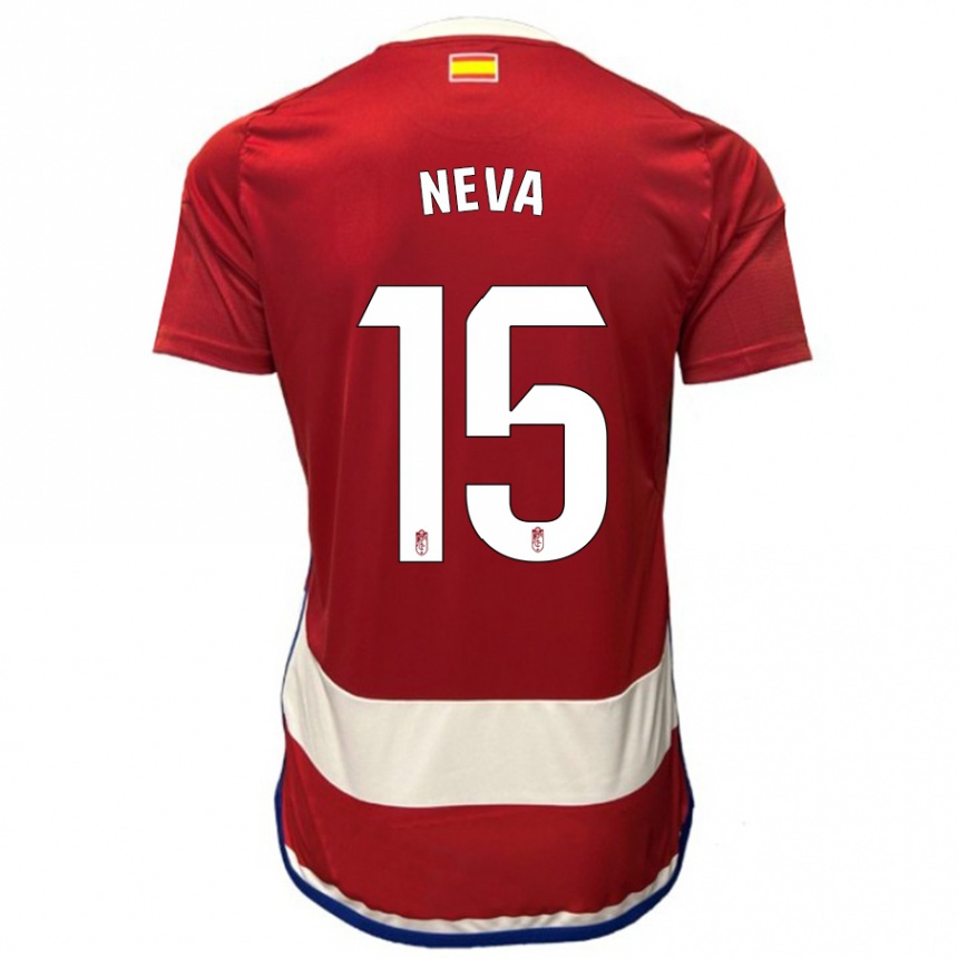 メンズフットボールカルロス・ネバ#15赤ホームシャツ2023/24ジャージーユニフォーム