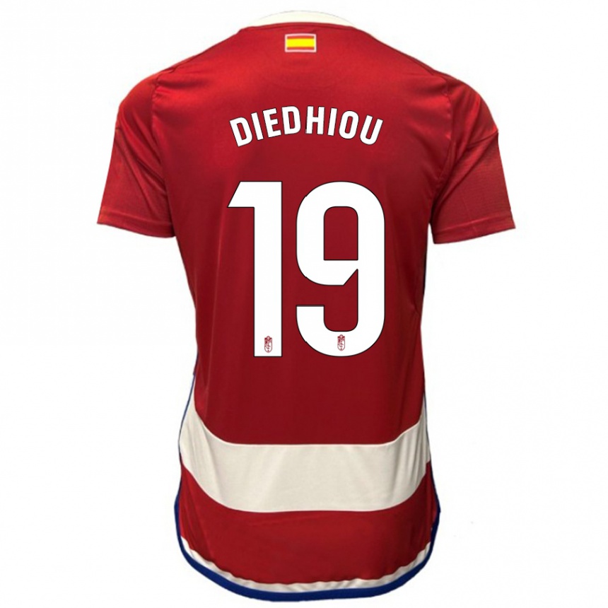 メンズフットボールファマラ・ディエディウ#19赤ホームシャツ2023/24ジャージーユニフォーム