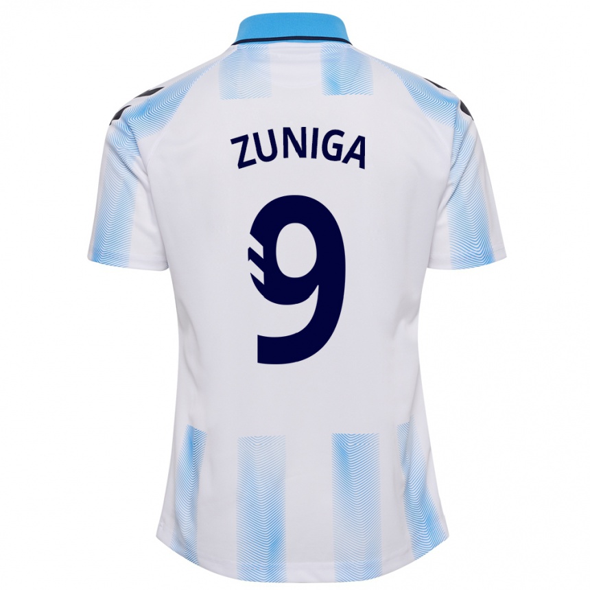メンズフットボールローレン・スニガ#9白青ホームシャツ2023/24ジャージーユニフォーム