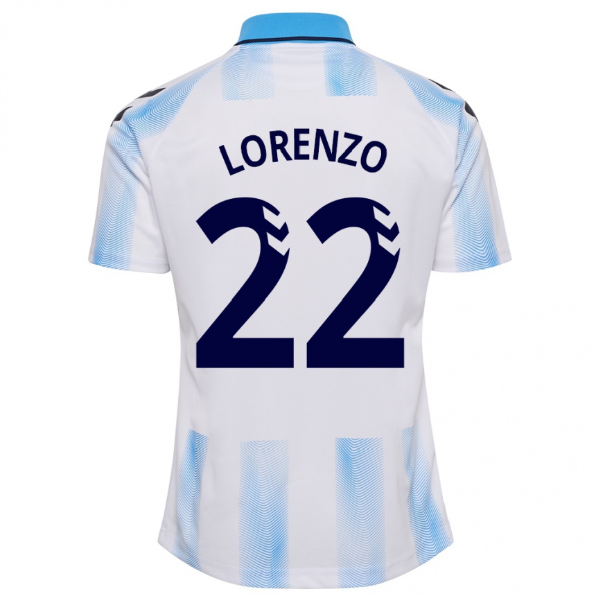 メンズフットボールダニ・ロレンソ#22白青ホームシャツ2023/24ジャージーユニフォーム