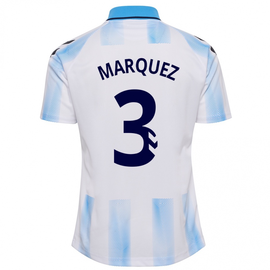 メンズフットボールヘナロ・ロドリゲス#3白青ホームシャツ2023/24ジャージーユニフォーム