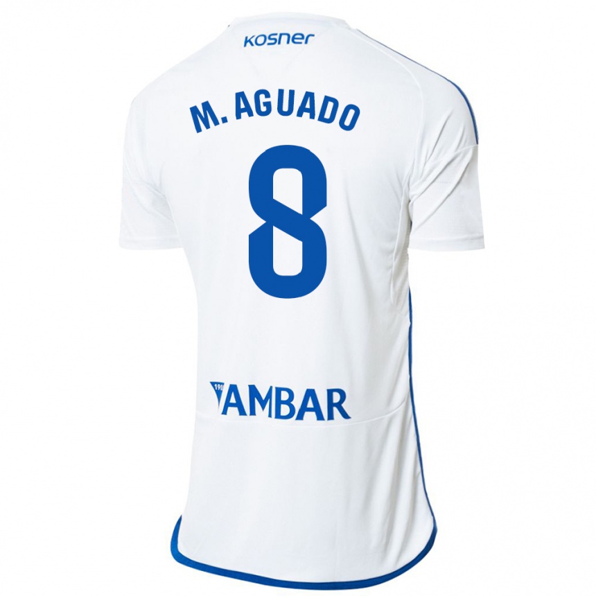 メンズフットボールマルク・アグアード#8白ホームシャツ2023/24ジャージーユニフォーム