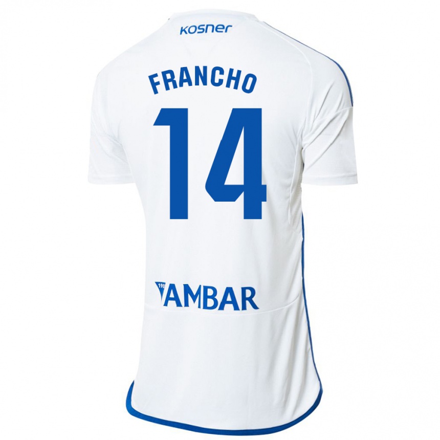メンズフットボールフランチョ・セラーノ#14白ホームシャツ2023/24ジャージーユニフォーム