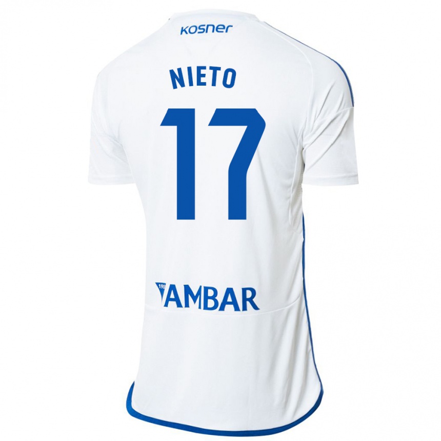メンズフットボールカルロス・ニエト・エレーロ#17白ホームシャツ2023/24ジャージーユニフォーム