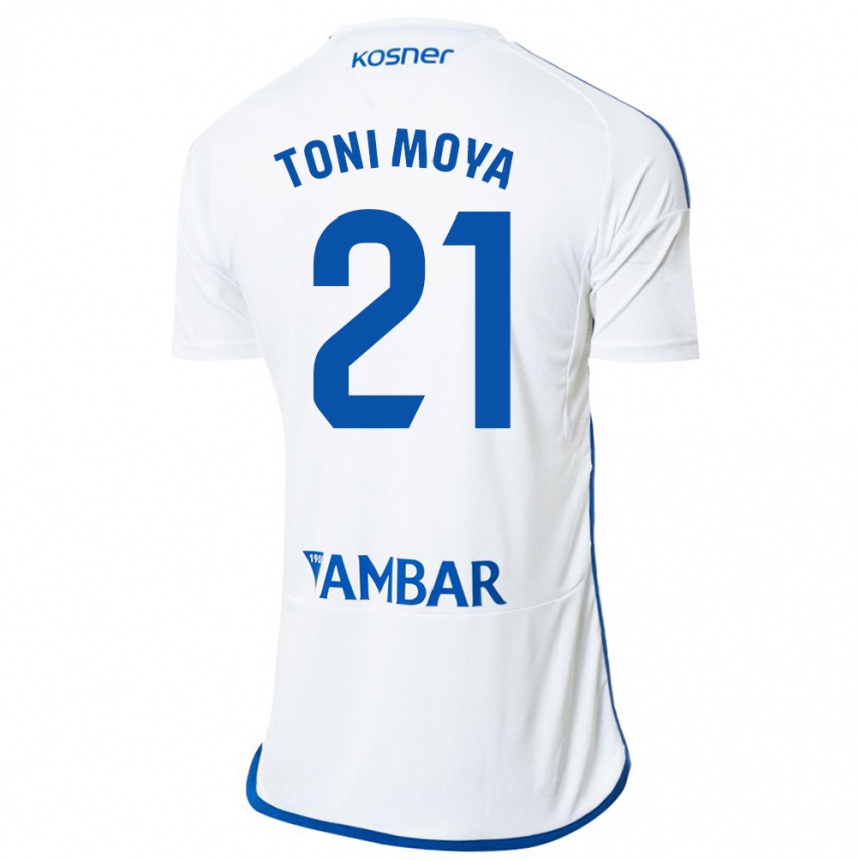 メンズフットボールアントニオ・モヤ・ベガ#21白ホームシャツ2023/24ジャージーユニフォーム