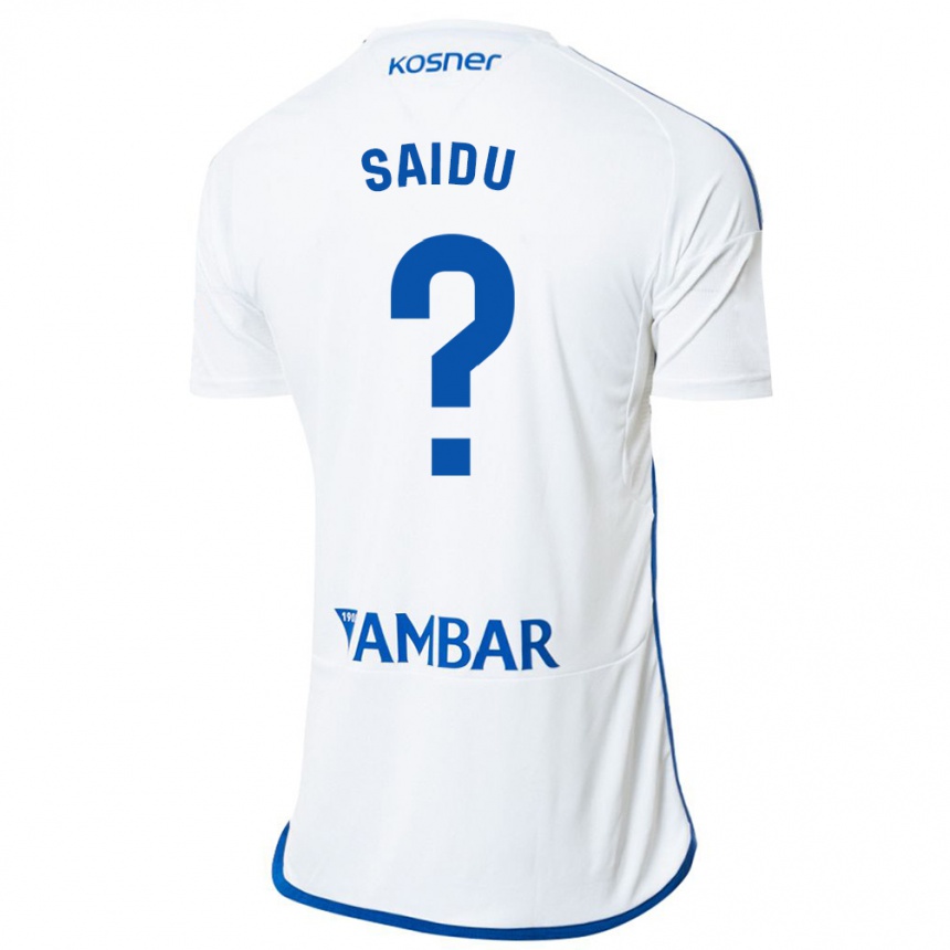 メンズフットボールユシフ・サイドゥ#0白ホームシャツ2023/24ジャージーユニフォーム