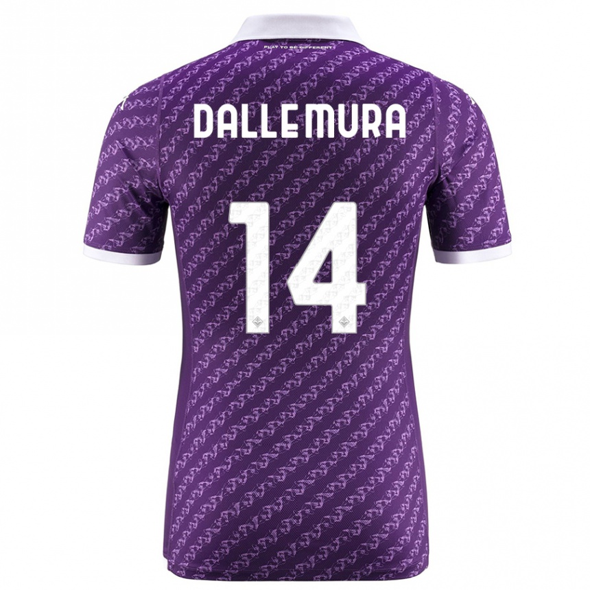 メンズフットボールクリスティアン・ダル・ムラ#14バイオレットホームシャツ2023/24ジャージーユニフォーム