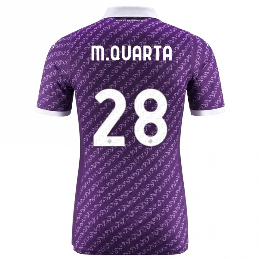 メンズフットボールルーカス・マルティネス・クアルタ#28バイオレットホームシャツ2023/24ジャージーユニフォーム