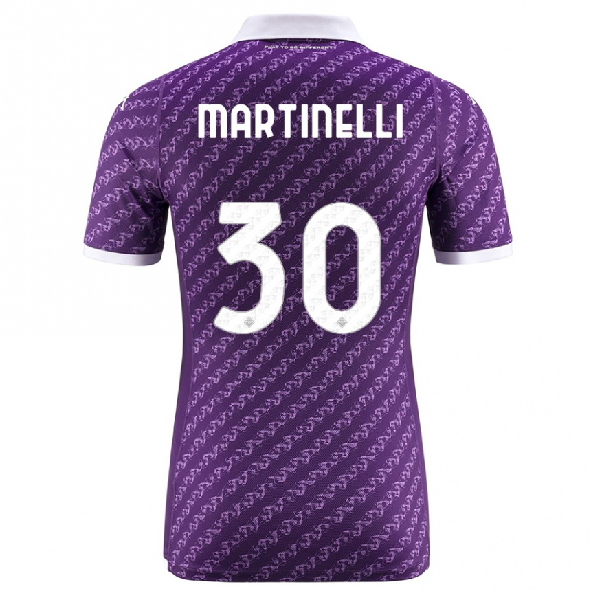 メンズフットボールトンマーゾ・マルティネッリ#30バイオレットホームシャツ2023/24ジャージーユニフォーム