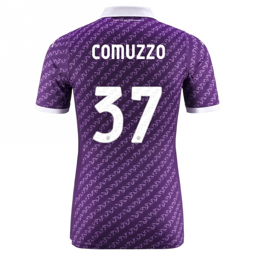 メンズフットボールピエトロ・コムッツォ#37バイオレットホームシャツ2023/24ジャージーユニフォーム