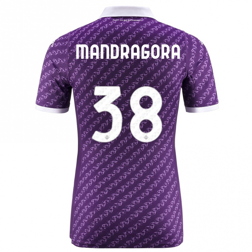 メンズフットボールロランド・マンドラゴラ#38バイオレットホームシャツ2023/24ジャージーユニフォーム