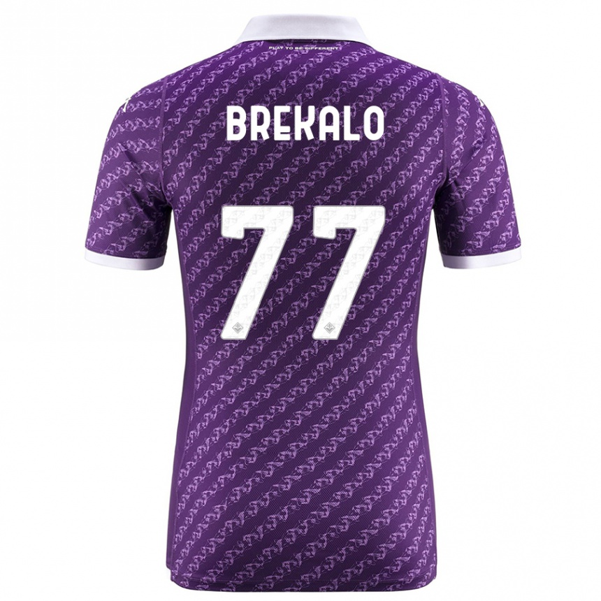 メンズフットボールヨシプ・ブレカロ#77バイオレットホームシャツ2023/24ジャージーユニフォーム