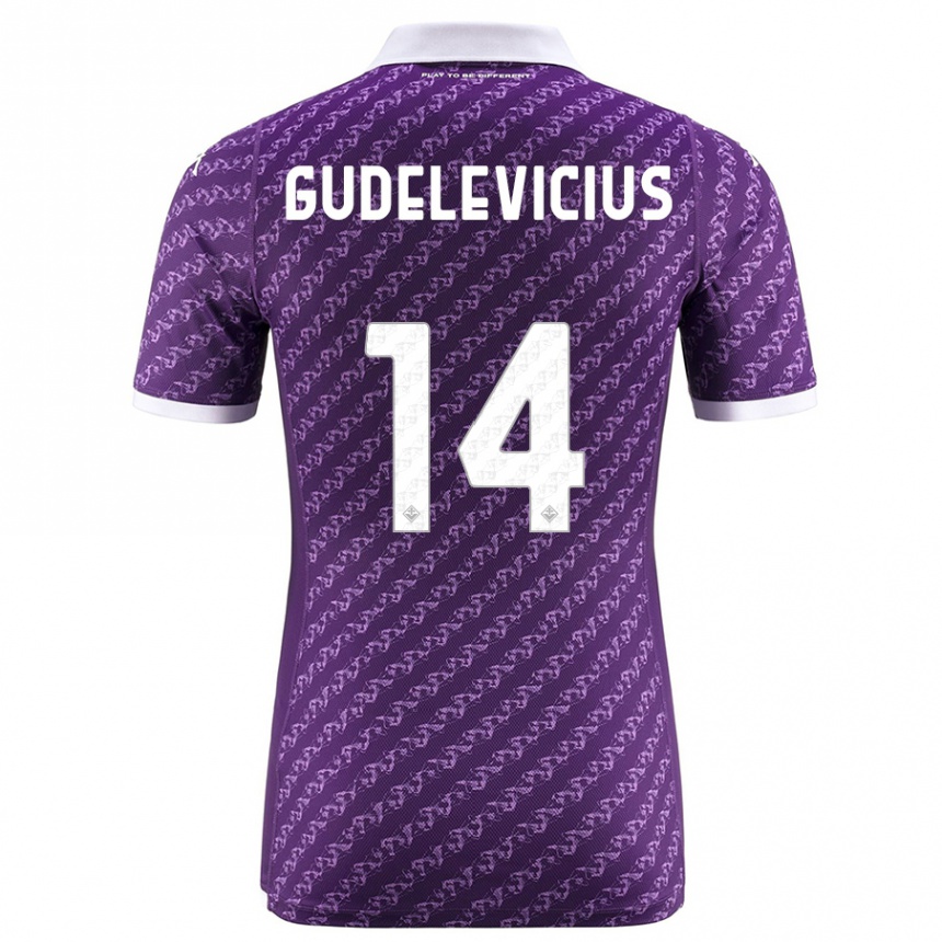 メンズフットボールエルネスト・グデレヴィシウス#14バイオレットホームシャツ2023/24ジャージーユニフォーム