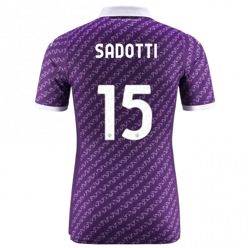 メンズフットボールエドアルド・サドッティ#15バイオレットホームシャツ2023/24ジャージーユニフォーム