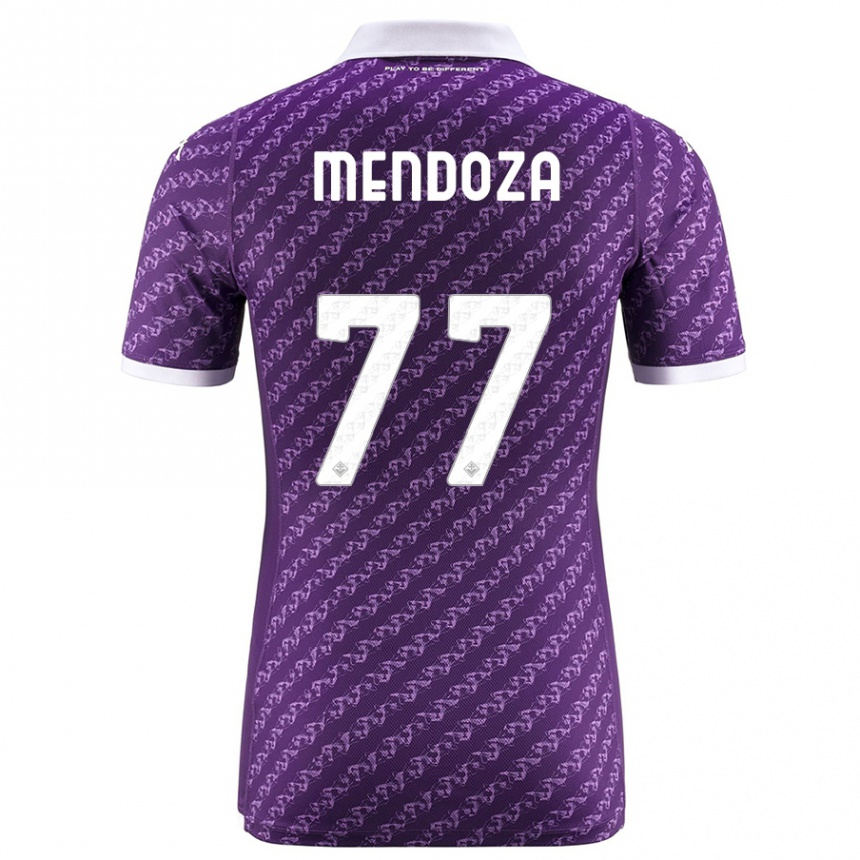 メンズフットボールウィリアム・メンドーサ#77バイオレットホームシャツ2023/24ジャージーユニフォーム