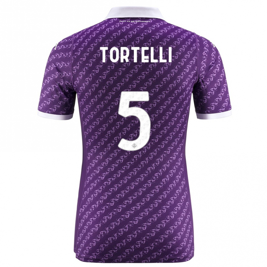 メンズフットボールアリス・トルテッリ#5バイオレットホームシャツ2023/24ジャージーユニフォーム