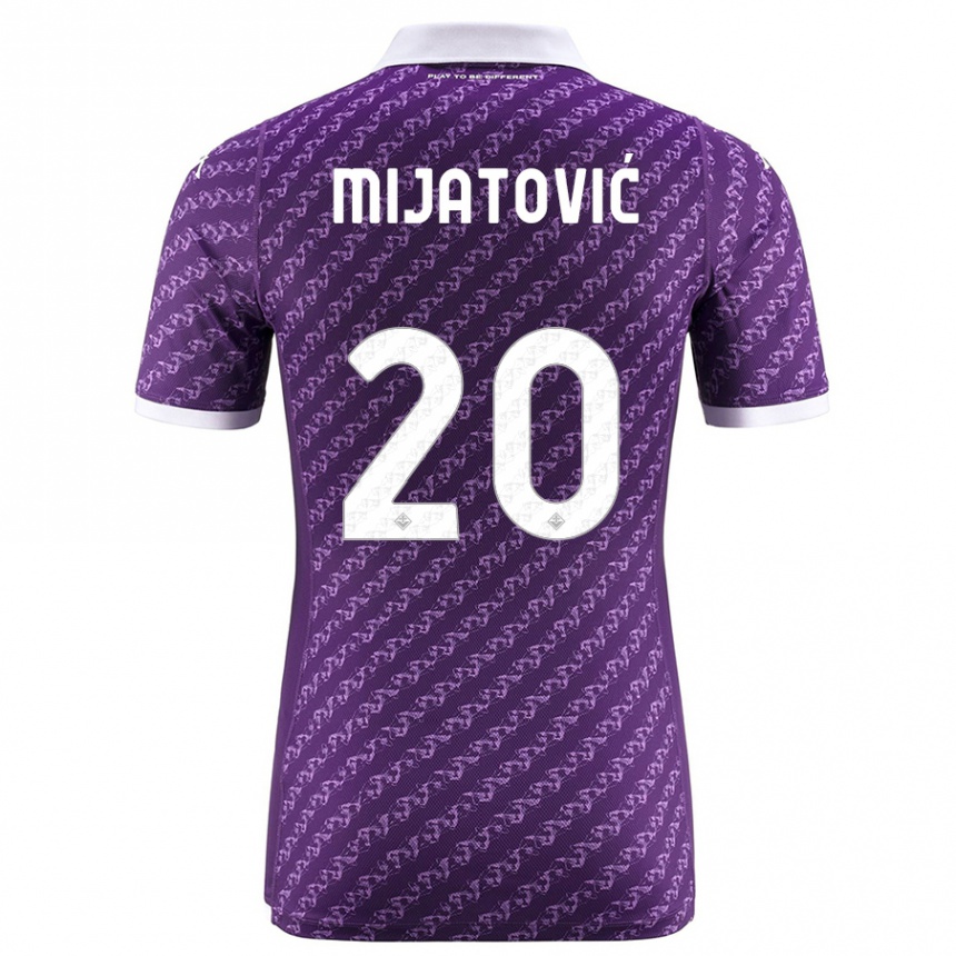 メンズフットボールミリカ・ミヤトビッチ#20バイオレットホームシャツ2023/24ジャージーユニフォーム