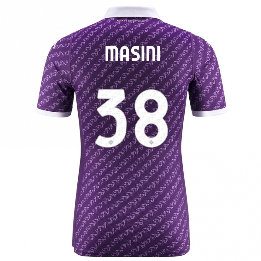 メンズフットボールリンダ・マシニ#38バイオレットホームシャツ2023/24ジャージーユニフォーム