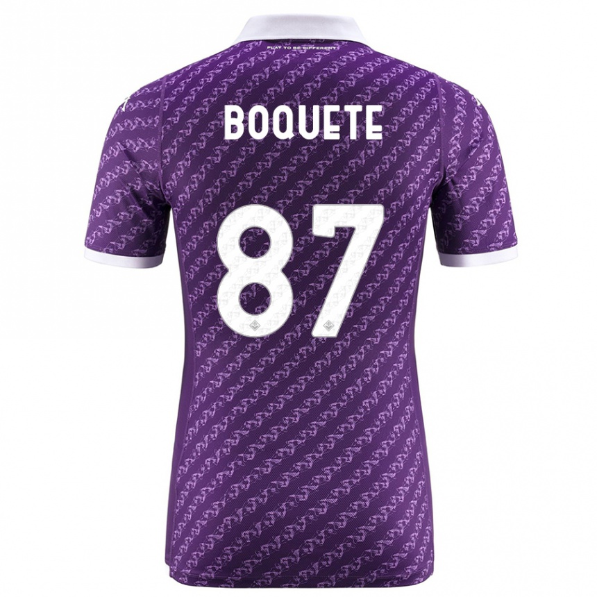 メンズフットボールベロニカ・ボケーテ#87バイオレットホームシャツ2023/24ジャージーユニフォーム