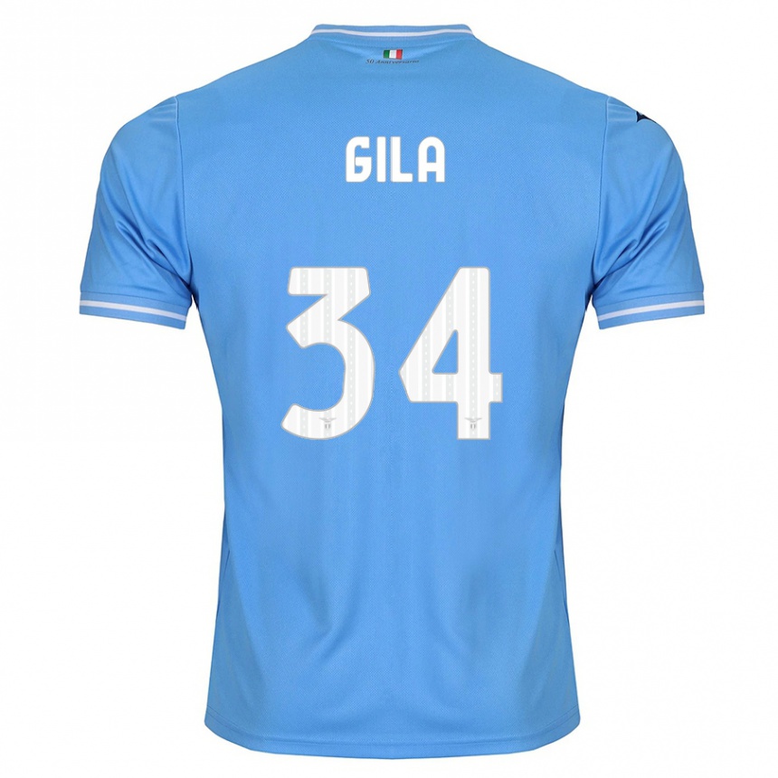 メンズフットボールマリオ・ヒラ#34青ホームシャツ2023/24ジャージーユニフォーム