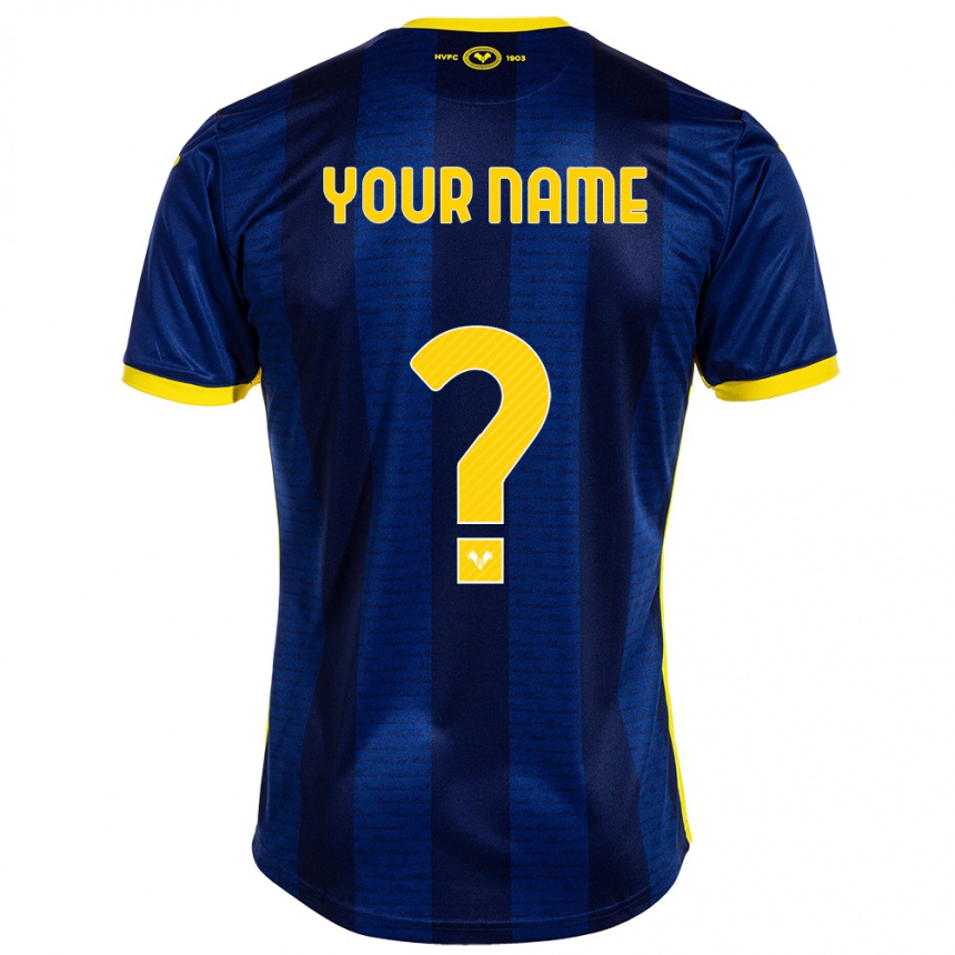 メンズフットボールあなたの名前#0ネイビーホームシャツ2023/24ジャージーユニフォーム