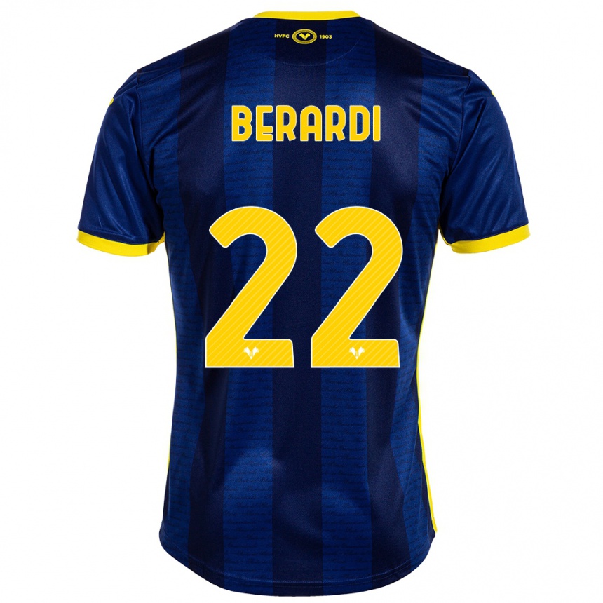 メンズフットボールアレッサンドロ・ベラルディ#22ネイビーホームシャツ2023/24ジャージーユニフォーム
