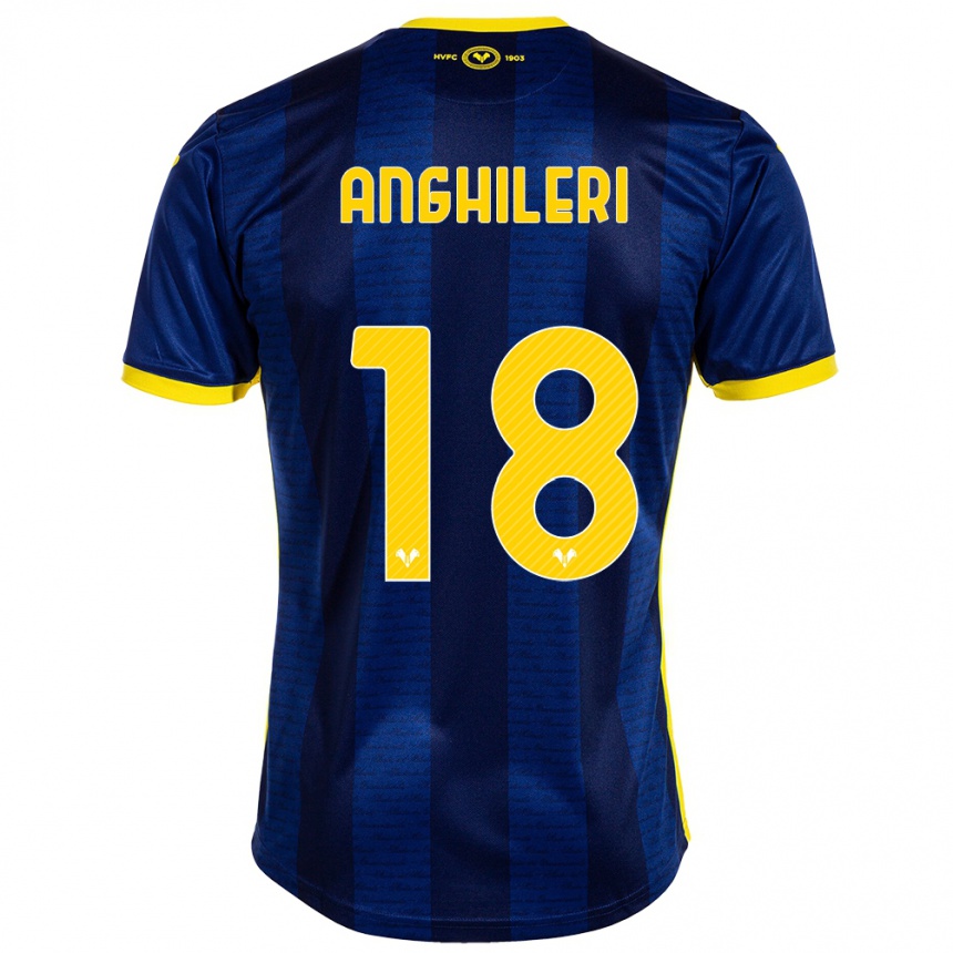 メンズフットボールフェデリカ・アンギレリ#18ネイビーホームシャツ2023/24ジャージーユニフォーム