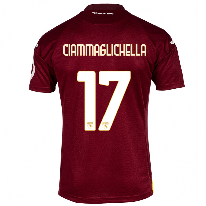 メンズフットボールアーロン・チャマグリチェラ#17暗赤色ホームシャツ2023/24ジャージーユニフォーム