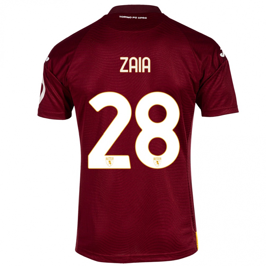メンズフットボールエドアルド・ザイア#28暗赤色ホームシャツ2023/24ジャージーユニフォーム