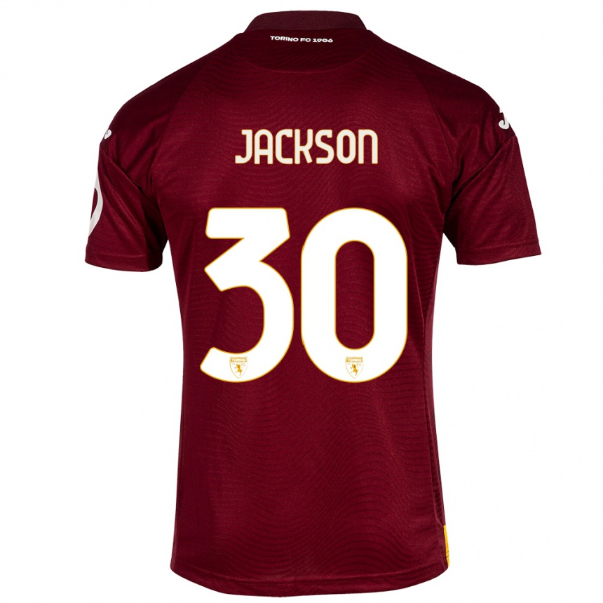 メンズフットボールマイケルジャクソン#30暗赤色ホームシャツ2023/24ジャージーユニフォーム