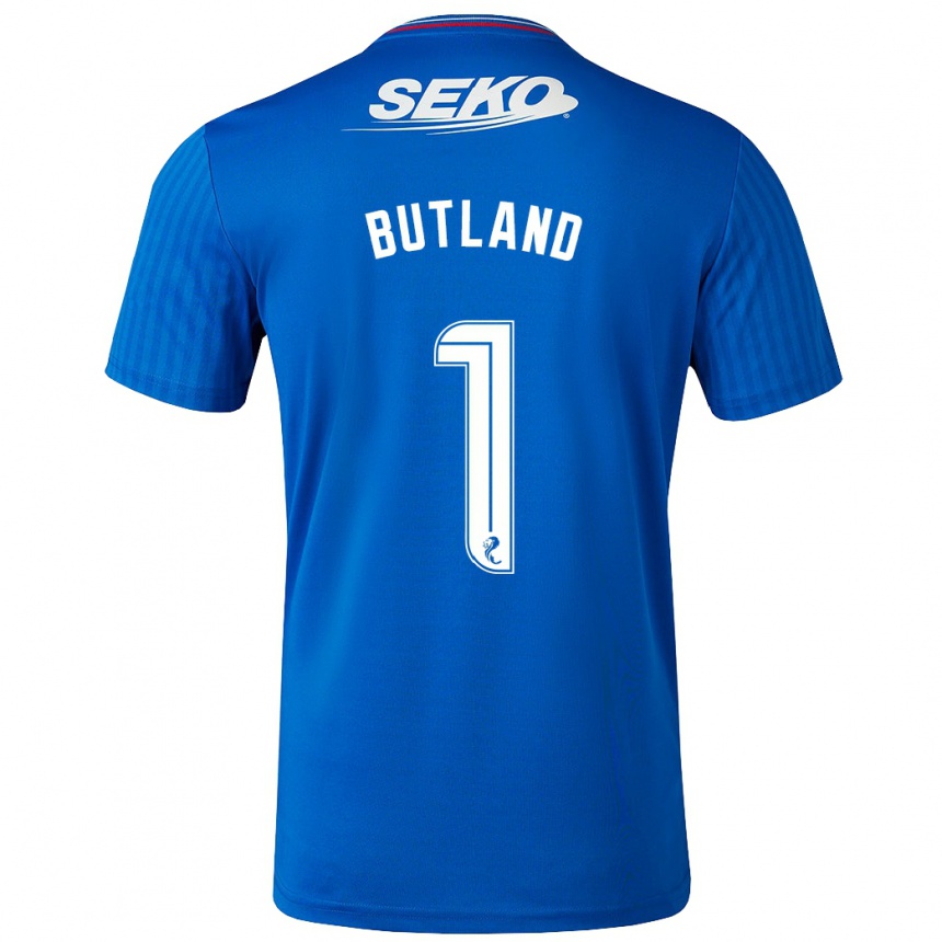 メンズフットボールジャック・バトランド#1青ホームシャツ2023/24ジャージーユニフォーム