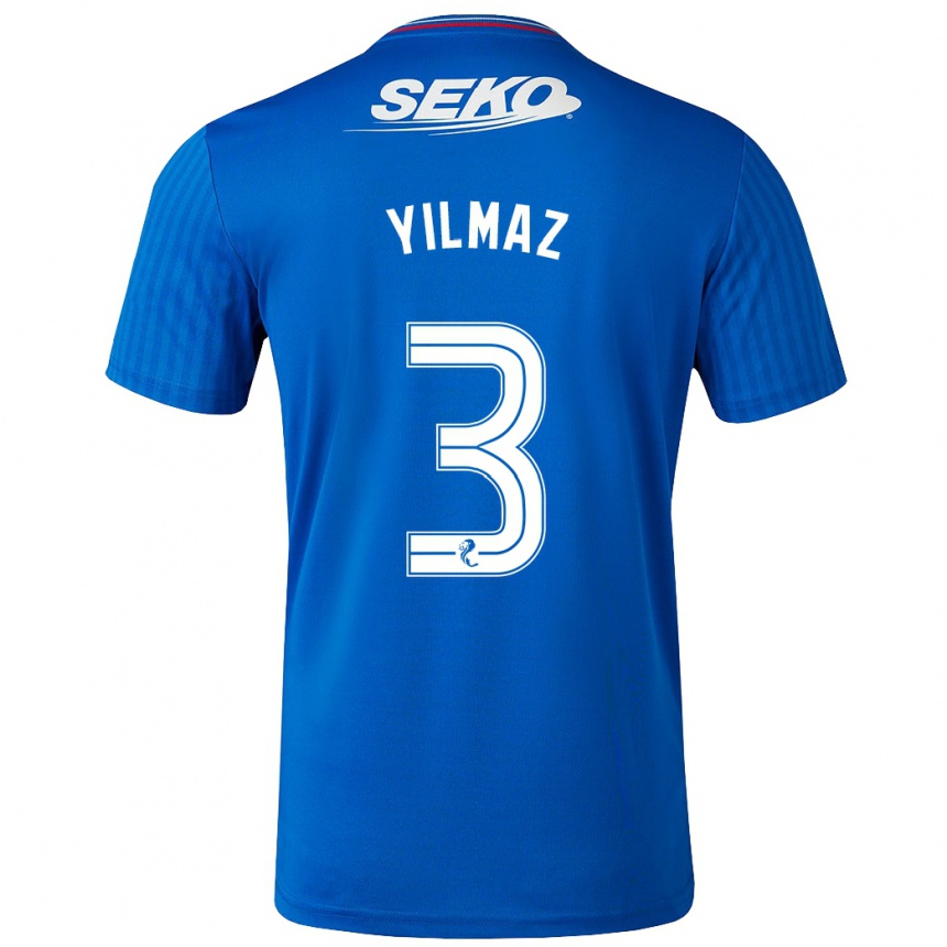 メンズフットボールルドヴァン・ユルマズ#3青ホームシャツ2023/24ジャージーユニフォーム